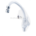 Langer Schwanenhals Swivel ABS White Sink Tap